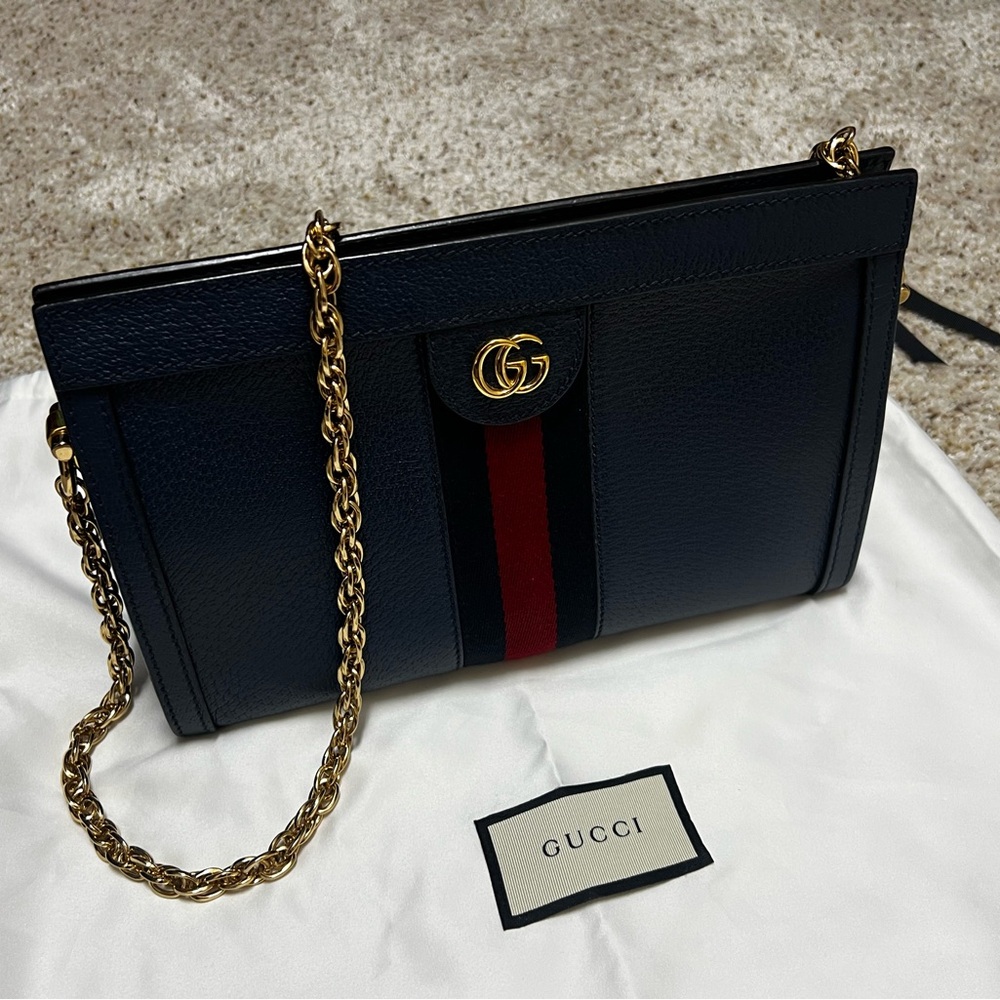 Gucci Blue GG Ophidia Shoulder Bag